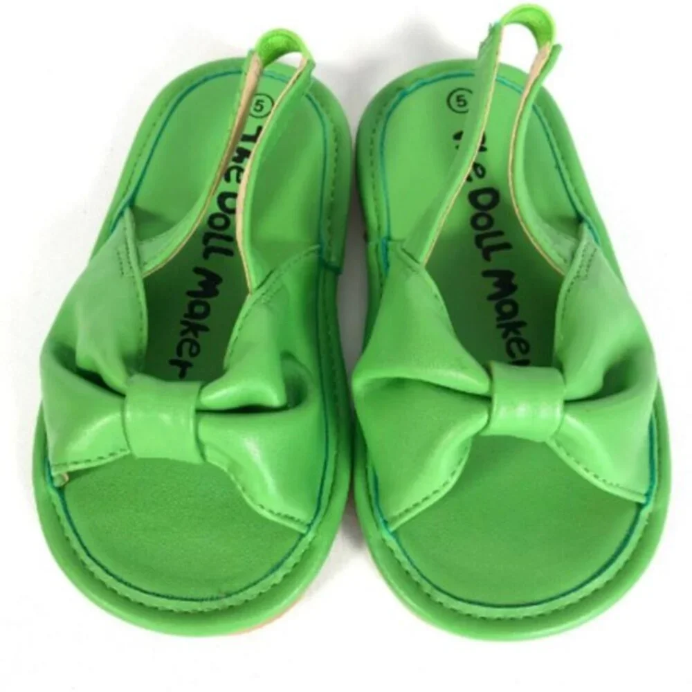 Toddler Girl Sandals Size 5‎ Lot 2 Bow Faux Leather NWOT Red Green